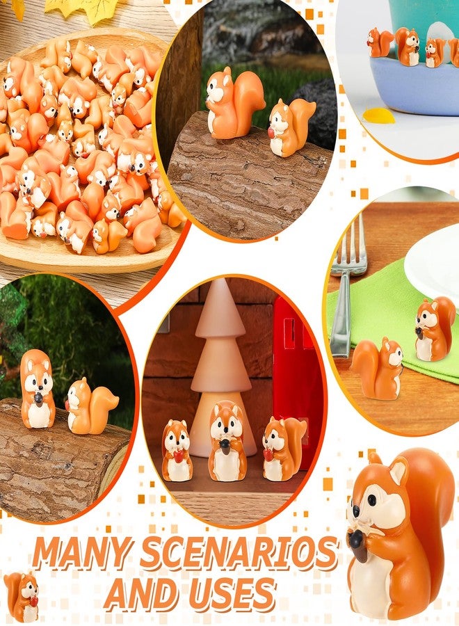 GGSTDDUP 50 Pcs Mini Resin Squirrel Tiny Squirrel Miniature Animal Figurines for DIY Cake Decoration Ornaments Crafts Moss Landscape - Image 3